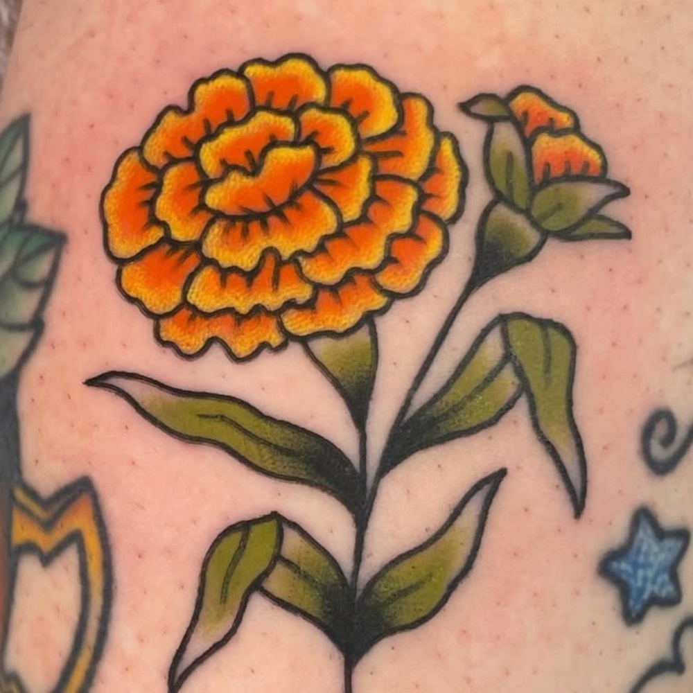 Orange Floral Home Accent